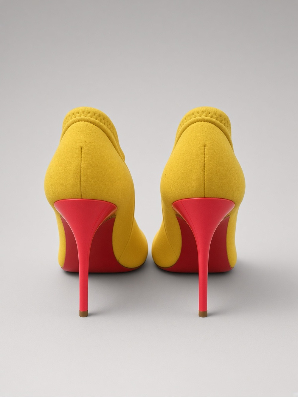 Christian Louboutin Snorkelling 100 Yellow Neoprene Fluo Pink 37.5 US 7.5 B - Picture 6 of 7